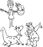 A coloring page of the flintstones